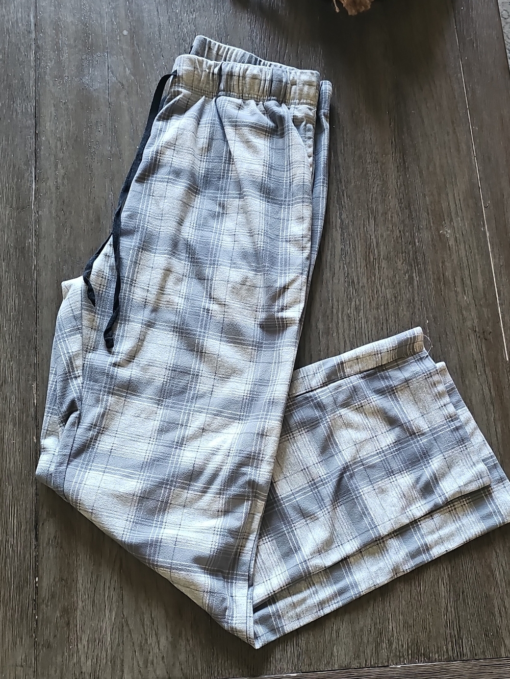 Kenneth Cole Gray Plaid Drawstring Joggers